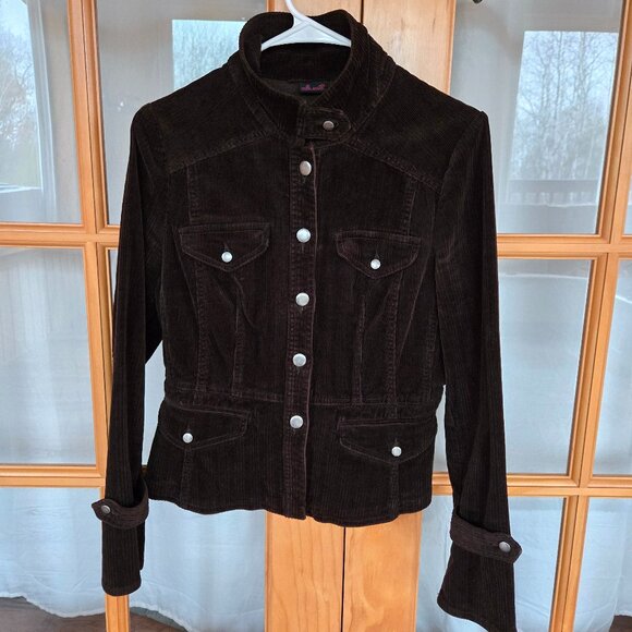 Women's Willi Smith Brown Corduroy Blazer Jacket Sports Coat Top Size 4/S [162] - Picture 2 of 6